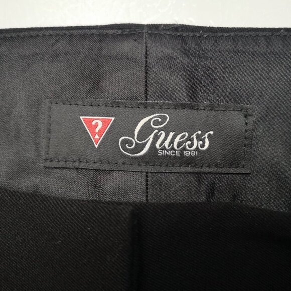 Guess Ladies Size 31 Waist Black Flare Leg Zipper & 2 Clasp Closure Pants - Picture 3 of 13
